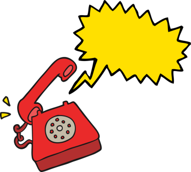 Bir insan tarafından çizilmiş serbest konuşma balonu karikatürü telefon çalıyor.