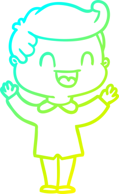 Bir insan tarafından çizilmiş mutlu bir adamın soğuk çizgi çizimi.