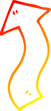 Bir insan tarafından çizilmiş bir çizgi filmin sıcak gradyan çizimi