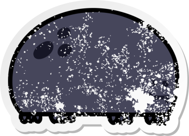 İnsan eliyle çizilmiş garip bir karikatür böceğinin sıkıntılı çıkartması.