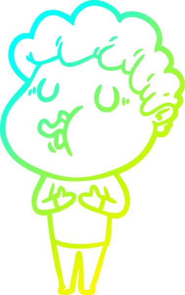 Bir insan tarafından çizilmiş bir çizgi film karakterinin çizimi.