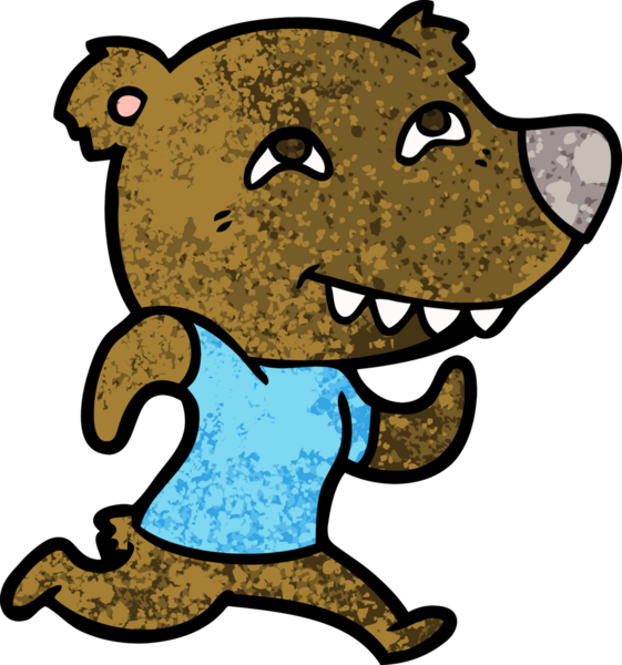 Bir insan tarafından çizilmiş çizgi film ayısı.