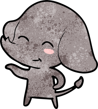 Bir insan tarafından çizilmiş şirin bir fil.