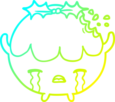 Soğuk gradyan çizgisi bir insan tarafından çizilmiş Noel pudinginin ağlaması.