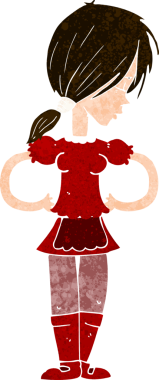 Bir insan tarafından çizilmiş çizgi film garsonu.