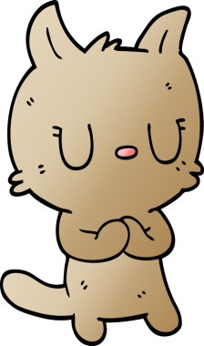 Bir insan tarafından çizilmiş mutlu kedi karalaması.