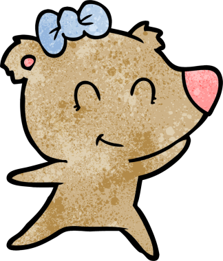 Bir insan tarafından çizilmiş dişi ayı çizgi filmi.