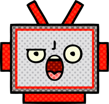 Bir insan tarafından çizilmiş robot kafanın çizgi romanı.