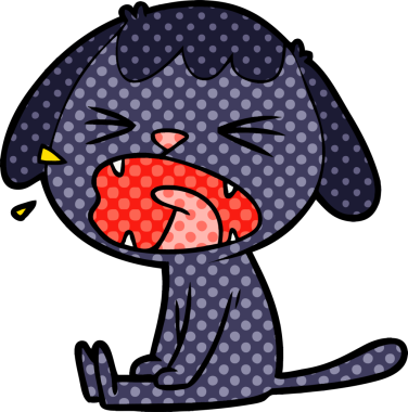 Bir insan tarafından çizilmiş şirin bir köpek havlaması.