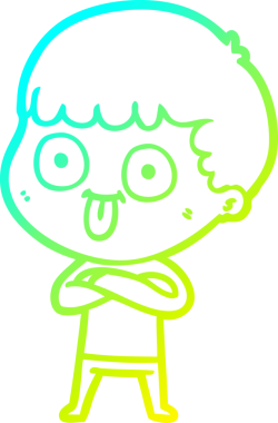 Bir insan tarafından çizilmiş soğuk çizgi çizgi film karakteri.