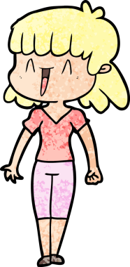 Bir insan tarafından çizilmiş karikatür kadın.