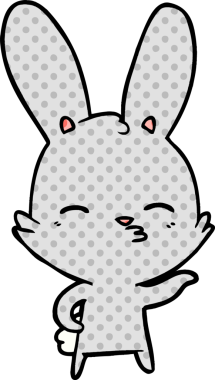 Bir insan tarafından çizilmiş meraklı tavşan çizgi filmi.