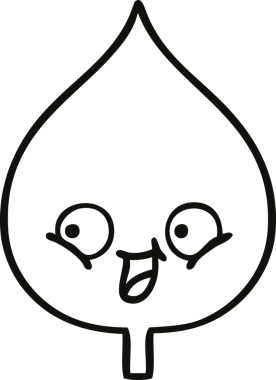 Bir insan tarafından çizilmiş dışavurumsal yaprağın çizgi çizimi