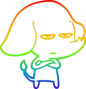 gökkuşağı gradyan çizimi bir insan tarafından çizilmiş bir karikatür fili