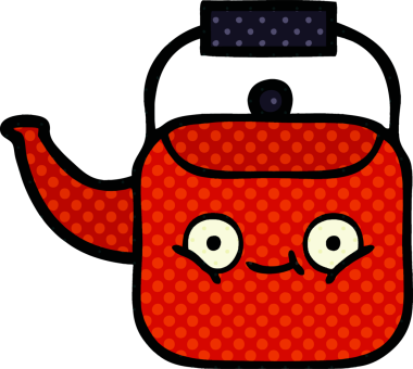 Bir insan tarafından çizilmiş bir çaydanlık çizgi filmi.