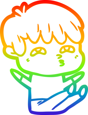 Gökkuşağı gradyanı çizimi Bir insan tarafından çizilmiş tuhaf bir çizgi