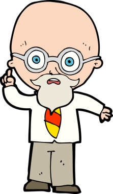 Bir insan tarafından çizilmiş karikatür profesörü