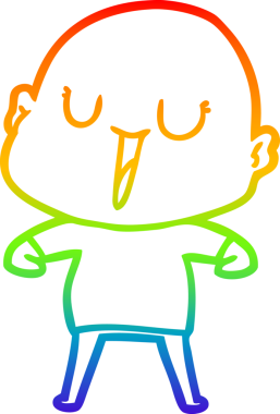 gökkuşağı gradyan çizimi mutlu bir çizgi kel adamın çizimi bir insan tarafından çizildi