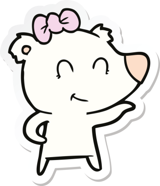 Bir insan tarafından çizilmiş dişi kutup ayısının çıkartması.