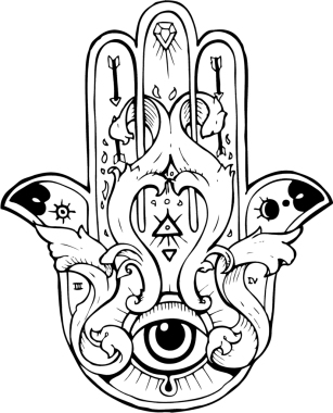 Bir insan tarafından çizilmiş hamza dövmesi sembolü