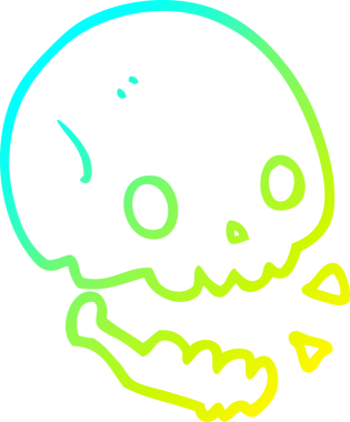 Bir insan tarafından çizilmiş soğuk gradyan bir çizgi film çizimi.