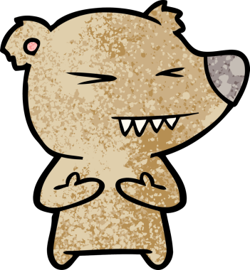 Bir insan tarafından çizilmiş kızgın ayı çizgi filmi.