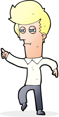 Bir insan tarafından çizilen karikatür adam.