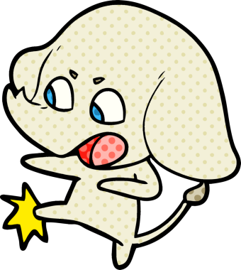 Bir insan tarafından çizilmiş şirin bir fil.