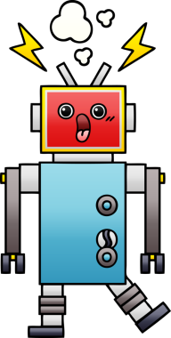 Bir insan tarafından çizilen robot arızasının gölgeli çizimi