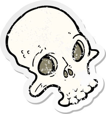 Bir insan tarafından çizilmiş ürkütücü bir karikatürün gerilimli yapıştırması.