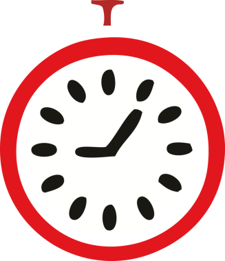 Bir insan tarafından çizilmiş düz renk retro zaman durdurucu karikatürü