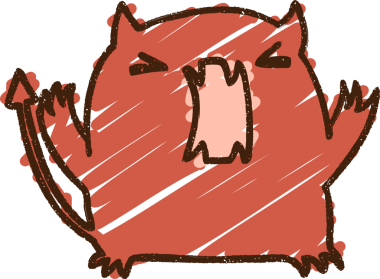 Bir insan tarafından çizilen Küçük Şeytan Tebeşiri