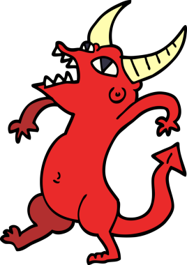 Bir insan tarafından çizilmiş karikatür cadılar bayramı canavarı