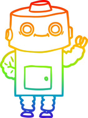 gökkuşağı gradyan çizgisi bir insan tarafından çizilmiş robot çizgi