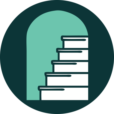 Bir insan tarafından çizilen adımlara açılan kapının ikonik dövme şekli