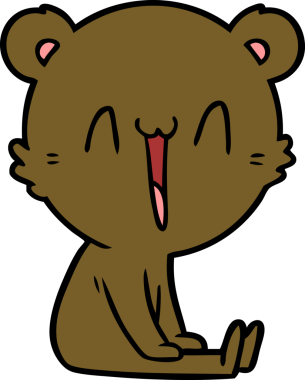 Bir insan tarafından çizilmiş mutlu ayı karikatürü