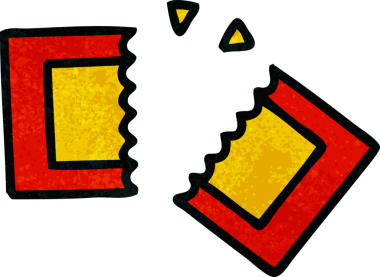 Bir insanın çizdiği sinema biletinin retro grunge desenli karikatürü.