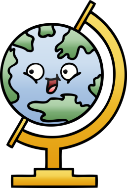 Bir insan tarafından çizilmiş dünyanın gölgeli bir karikatürü.