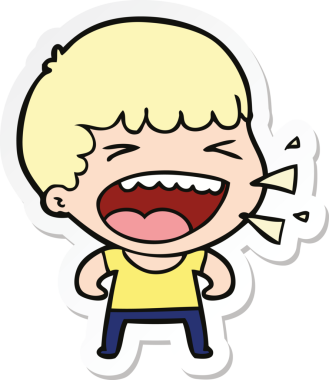 Bir insan tarafından çizilmiş bir karikatür çıkartması.