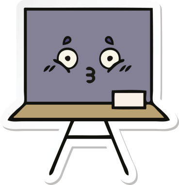 Bir insan tarafından çizilmiş şirin bir karikatür çıkartması.