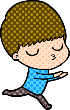 Bir insan tarafından çizilmiş sakin çocuk çizgi filmi.