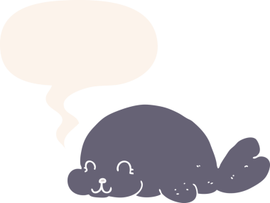 Bir insan tarafından çizilmiş eski usul konuşma baloncuklu sevimli karikatür mührü