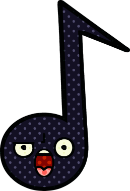 Bir insan tarafından çizilmiş bir notanın çizgi roman tarzı karikatürü