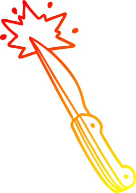 Bir insan tarafından çizilmiş keskin bir mutfak bıçağının çizimi.