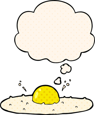 Çizgi roman tarzında bir insan tarafından çizilmiş karikatür sahanda yumurta.