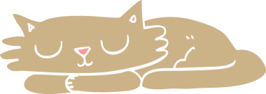 Uyuyan kedi bir insan tarafından çizilmiş.