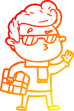 Bir insan tarafından çizilen karikatür karikatürünün sıcak çizgi çizimi.