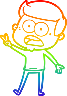 gökkuşağı gradyanı çizimi bir insan tarafından çizilmiş şok bir adam