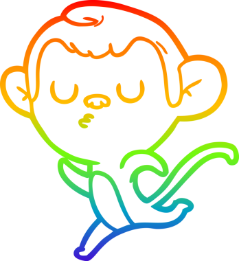 gökkuşağı gradyan çizgi çizimi bir insan tarafından çizilmiş bir maymun