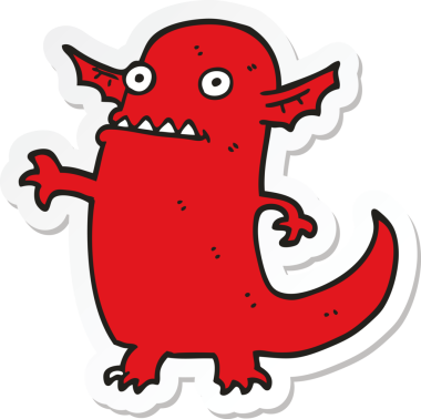 Bir insan tarafından çizilmiş cadılar bayramı canavarının çıkartması.